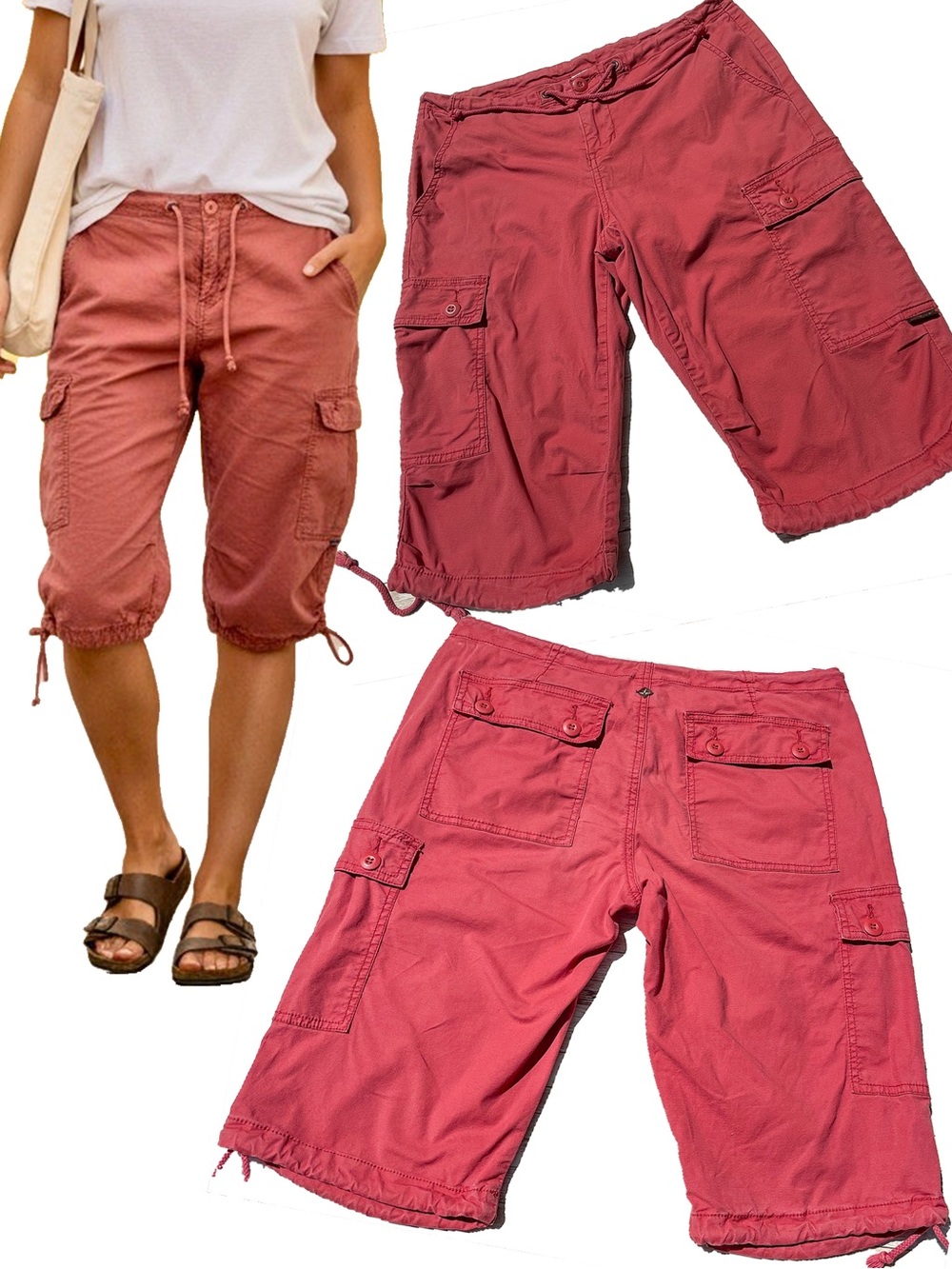 90s Cargo Bermuda Shorts by Prana Low Rise Red Clay W6, GUC